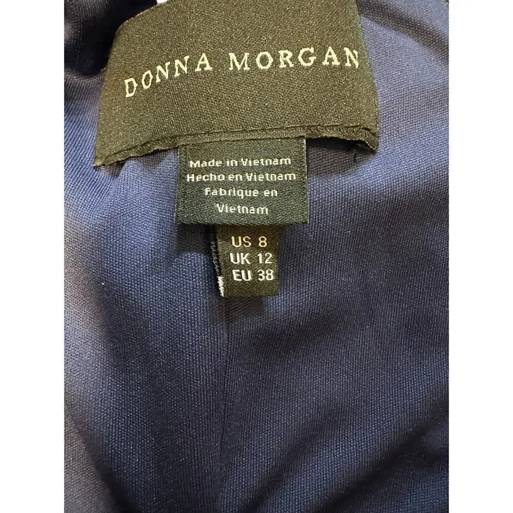 Donna Morgan Women's One-Shoulder Mesh Midi Dress Size 8 - Picture 4 of 4